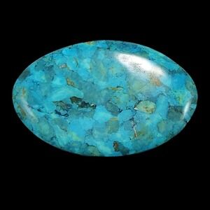 Belt Buckle Turquoise Vintage Blue Oval Southwestern Cabochon Stone